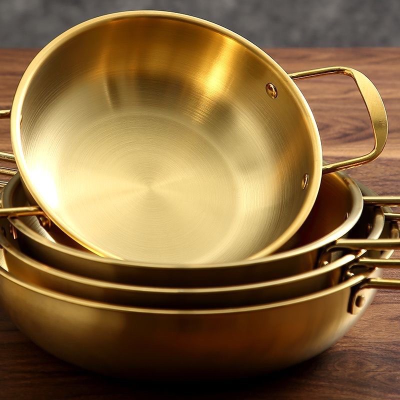 CHẢO INOX MẠ VÀNG 18CM