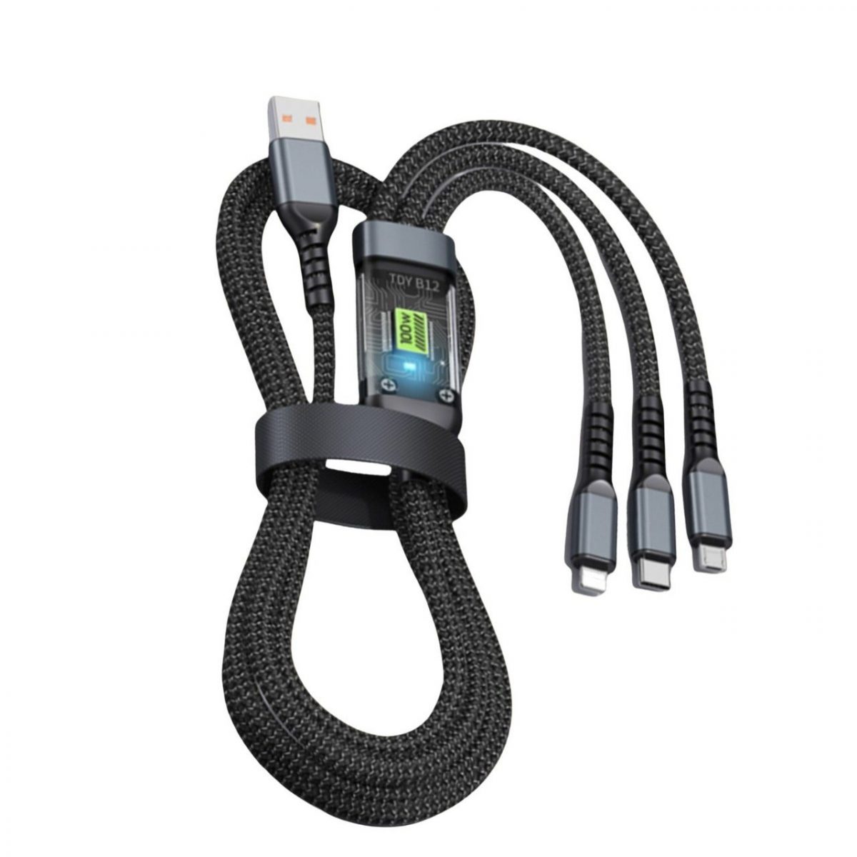 CÁP SẠC 3 ĐẦU100W CÓ LED 100W CỔNG USB