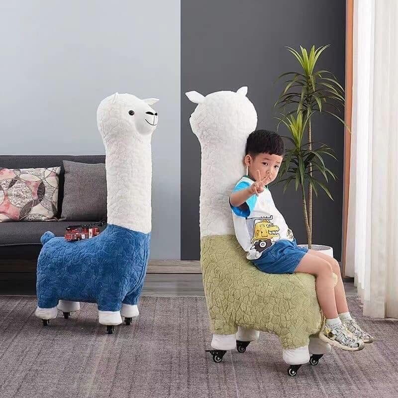 GHẾ LẠC ĐÀ ALPACA CHO TRẺ EM BÁNH XE