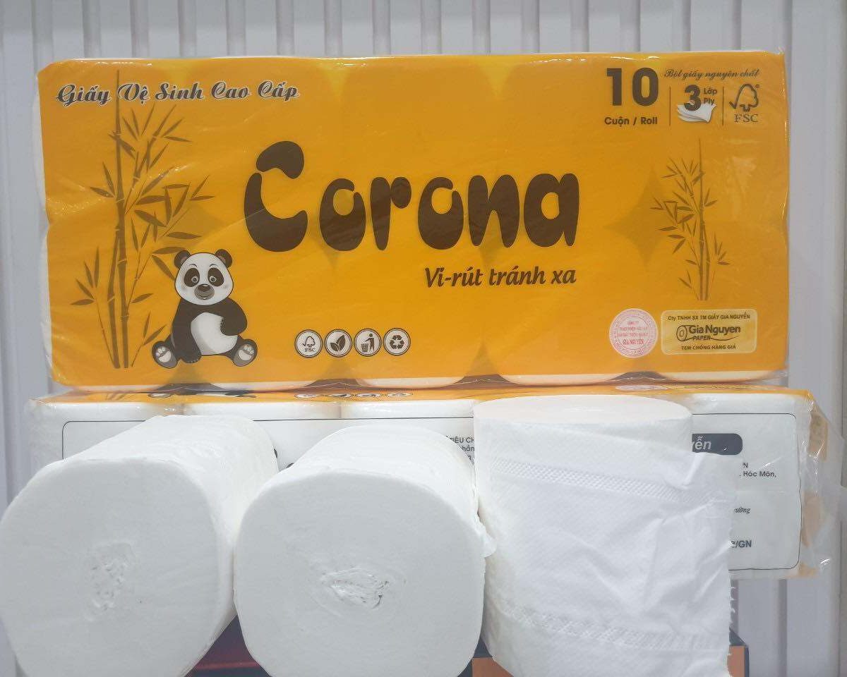 10 CUỘN GIẤY VỆ SINH CORONA KHÔNG LÕI