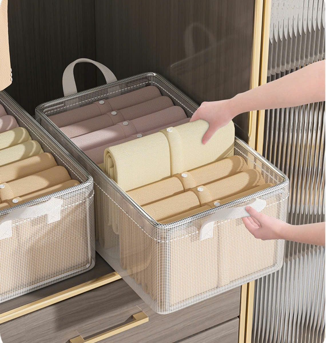 HỘP ĐỰNG QUẦN ÁO CÓ KHUNG LƯỚI TRONG