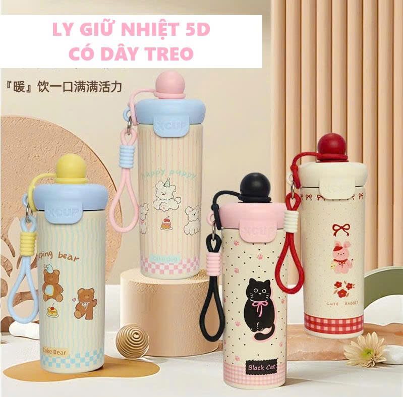 LY GIỮ NHIỆT 5D 650ML CÓ DÂY TREO