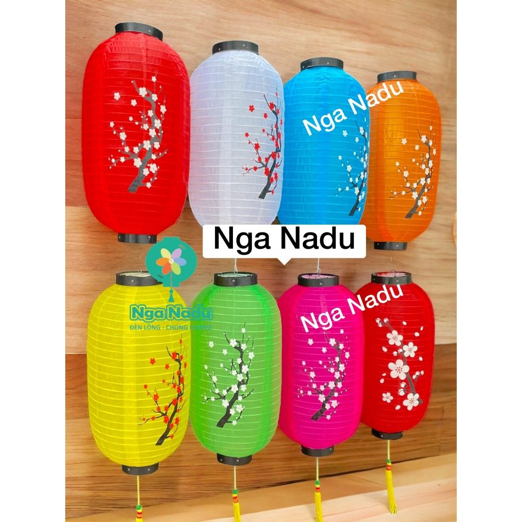 LÔNG ĐÈN NHẬT BẢN HOA ANH ĐÀO KT 25*50CM ĐỦ MÀU