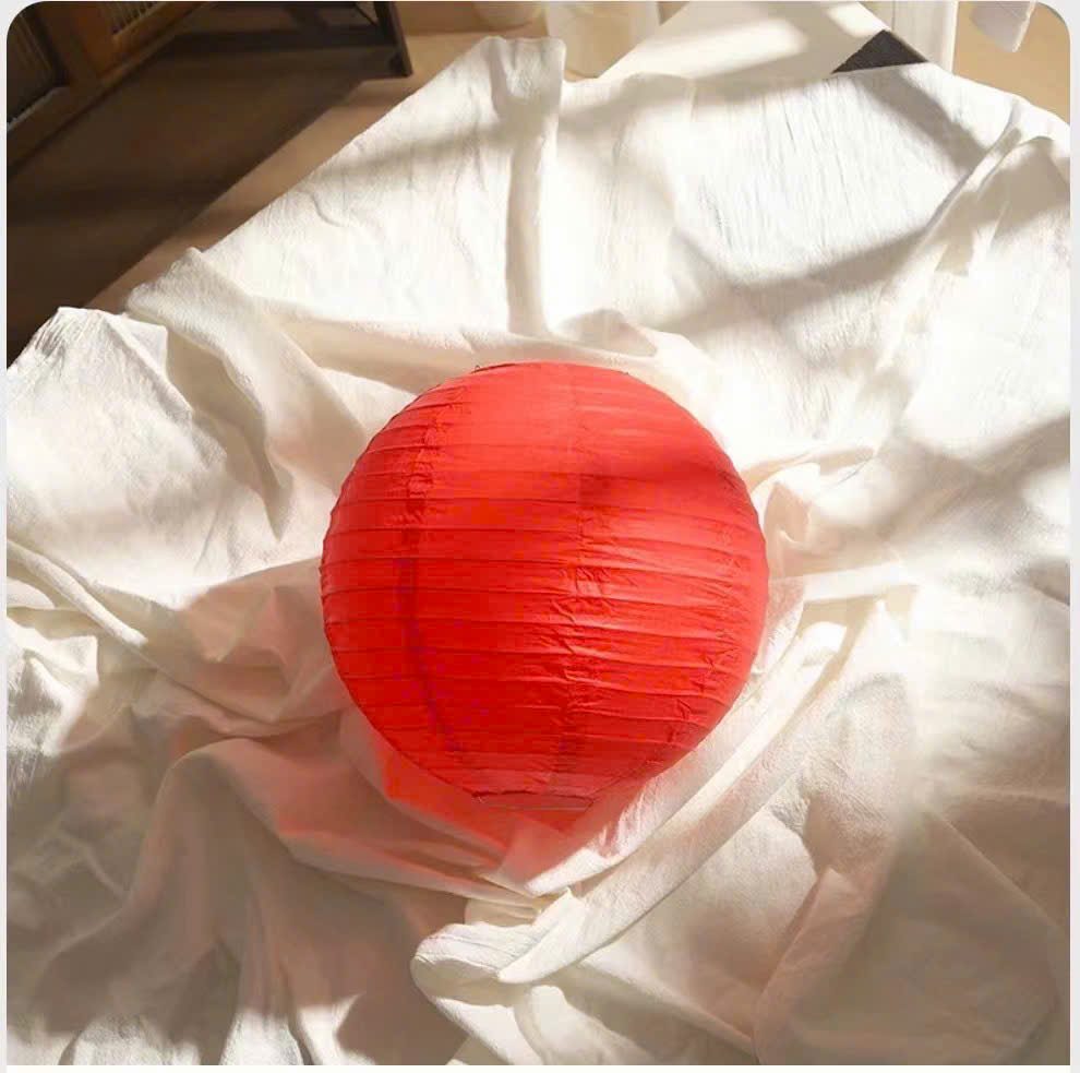 LỒNG ĐÈN CẦU VẢI TRÒN ĐỎ #20#25#30CM