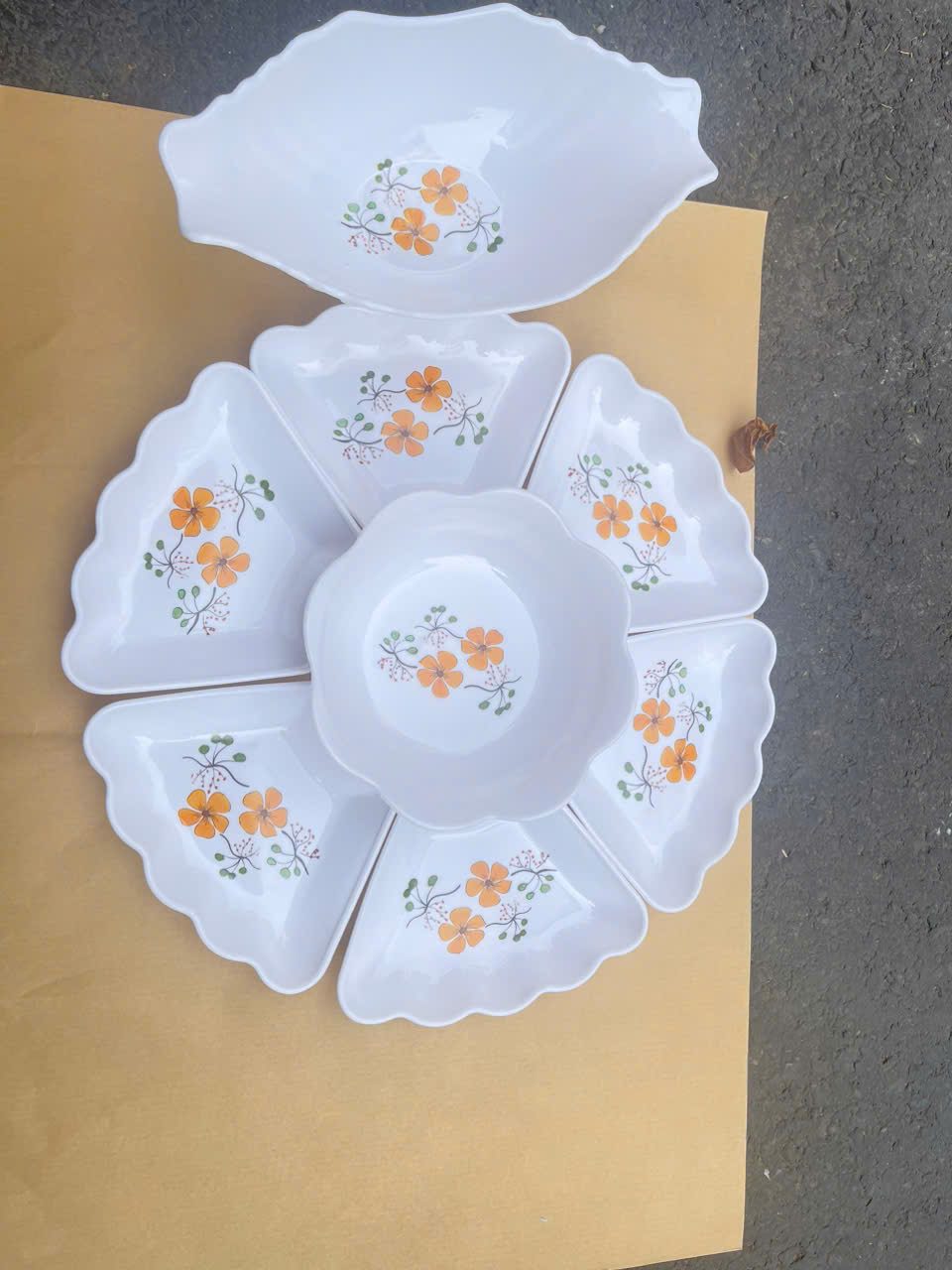 BỘ BÁT HOA GÀ 8 MÓN NHỰA BÓNG 3 BỘ BÁT HOA GÀ 8 MÓN NHỰA BÓNG - Ảnh 3