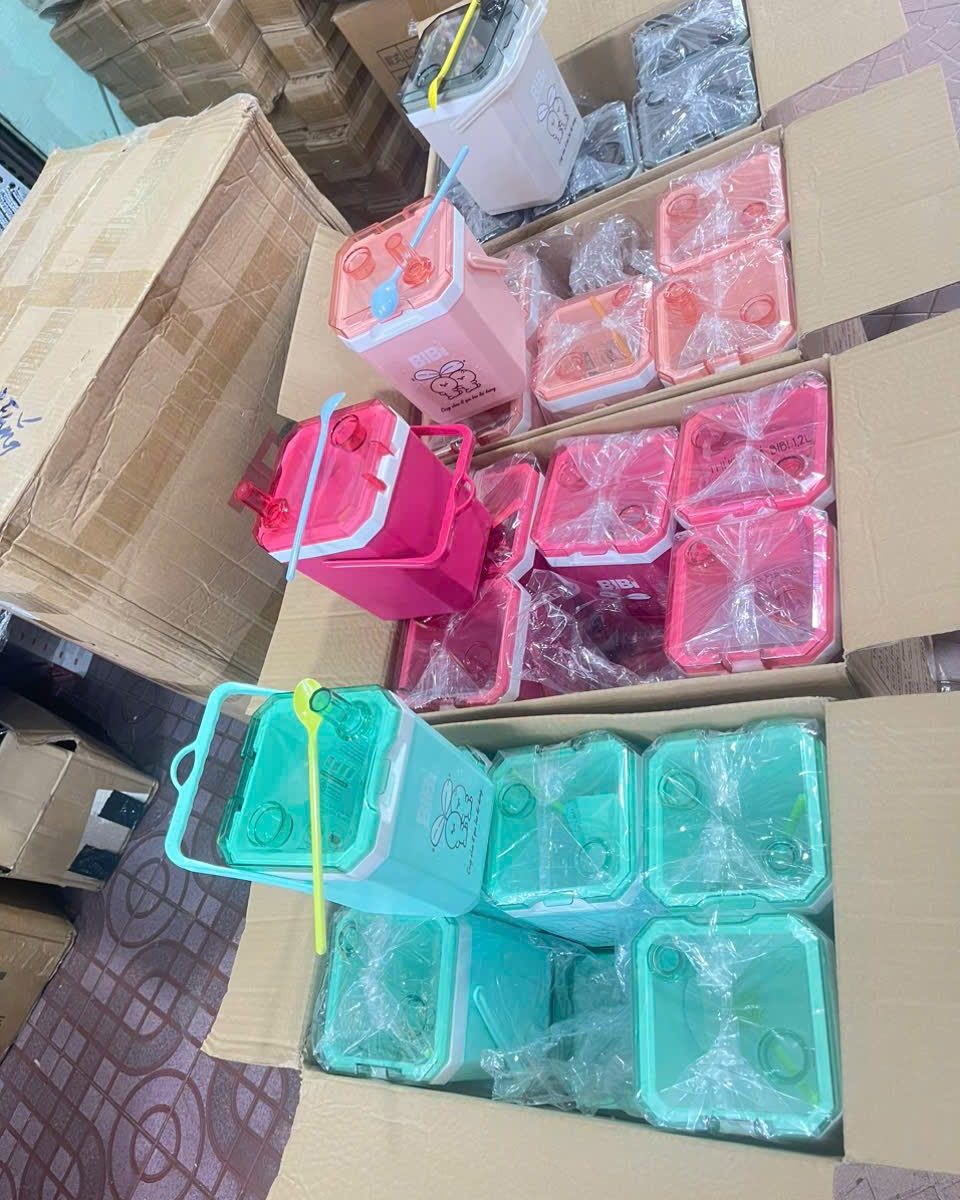 BÌNH ĐÁ BIBI 1.2L KÈM MUỖN MÀU MỚI SIÊU ĐẸP