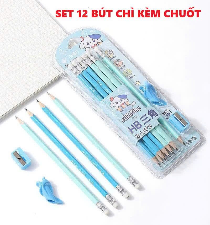 SET 12 BÚT CHÌ HOẠT HÌNH KÈM CHUỐT