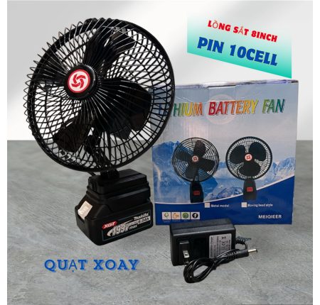 QUẠT LÔNG SẮT TÍCH ĐIỆN XOAY + PIN X7
