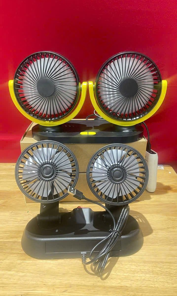 QUẠT ĐÔI ĐÊ XE HƠI NGUỒN USB F410 20CM- CÔNG SUÂT 10W