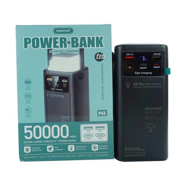 SẠC DỰ PHÒNG PHANTOM P43 50,000MAH PD 22.5W