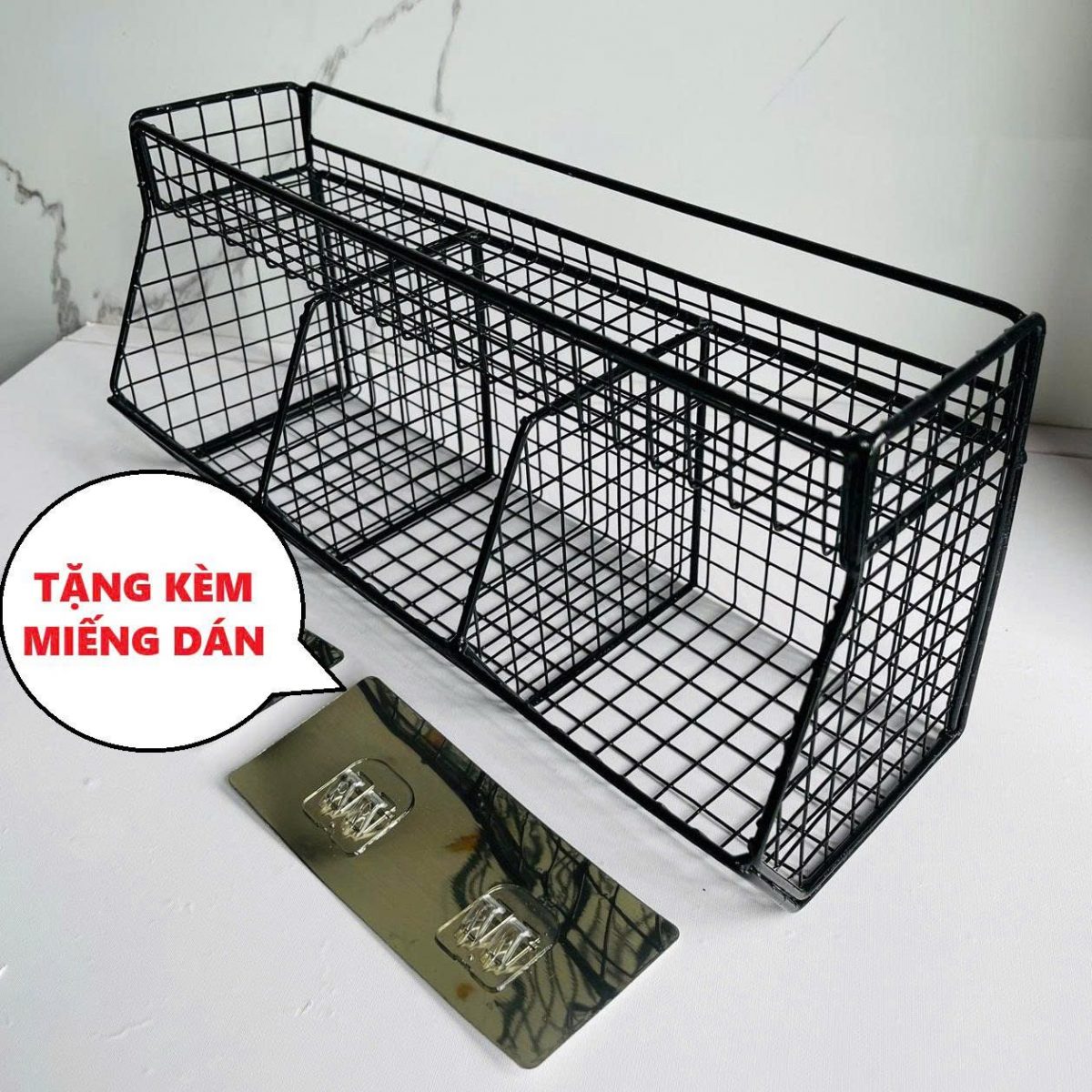 KỆ SẮT LƯỚI DÁN TƯỜNG 2 TẦNG 3 NGĂN