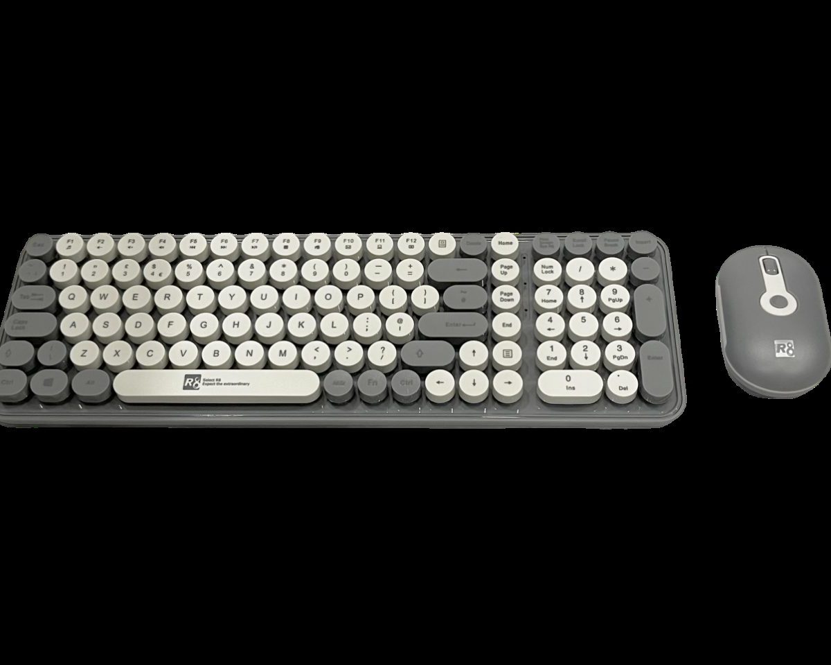 COMBO PHÍM CHUỘT KHÔNG DÂY R8 1919 GRAY