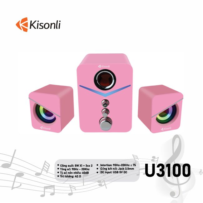 LOA VI TÍNH 2.1 KISONLI U-3100 3 LOA VI TÍNH 2.1 KISONLI U-3100 - Ảnh 3