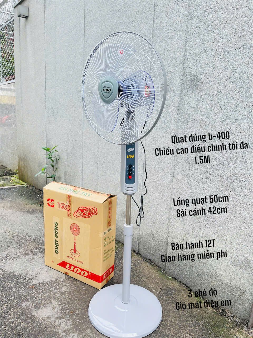 QUẠT ĐỨNG LIDO B400 3 QUẠT ĐỨNG LIDO B400 - Ảnh 3