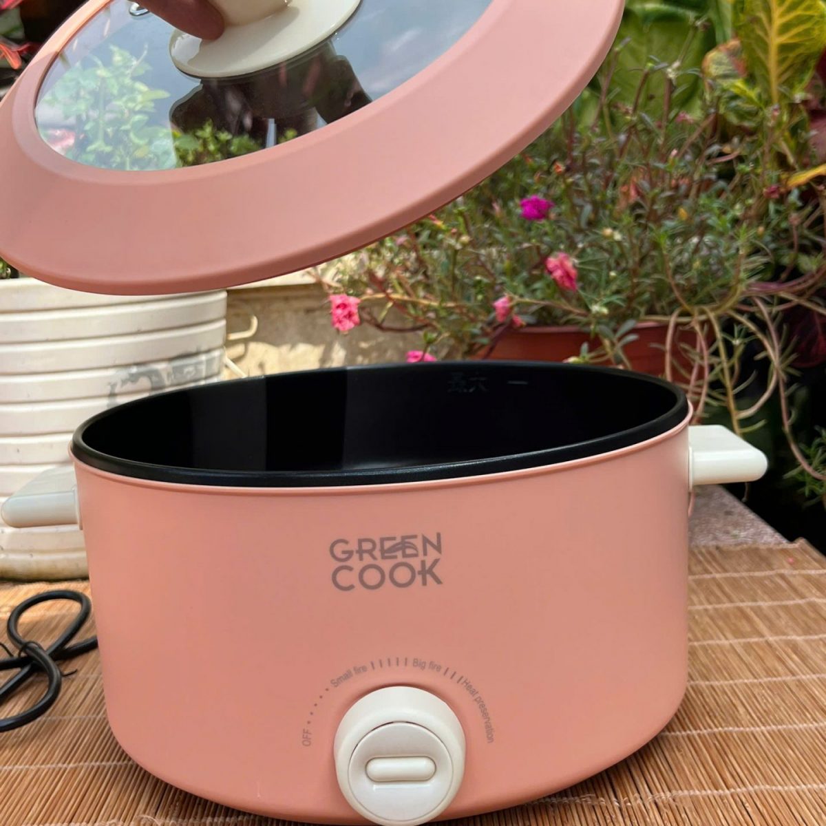 NỒI LẪU ĐIỆN GREEN COOK 4L  CHÍNH HÃNG