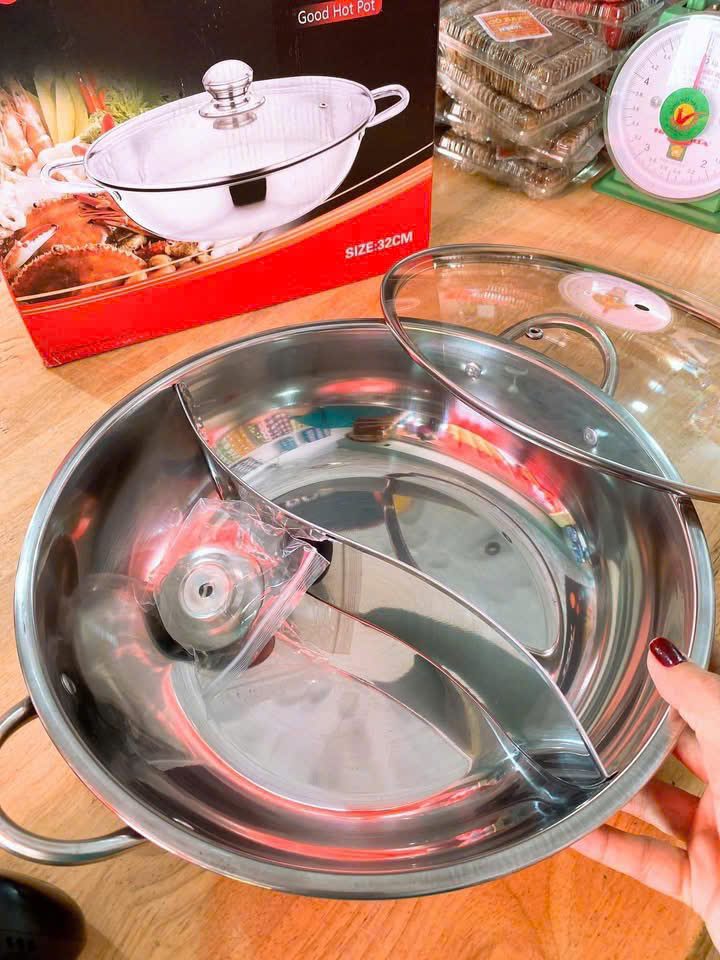 NỒI LẪU 2 NGĂN 28CM INOX