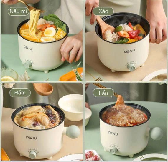 CA NẤU MỲ 18CM HẤP NHỰA TAY CẦM TRÒN OZHU