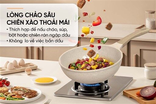CHẢO CHỐNG DÍNH SÂU LÒNG CÁN GỖ 22CM 2 CHẢO CHỐNG DÍNH SÂU LÒNG CÁN GỖ 22CM - Ảnh 2