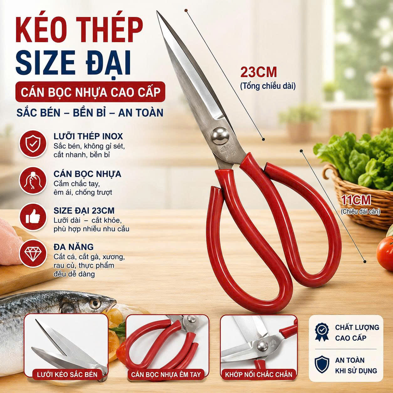 KÉO ĐẠI CÁN ĐỎ HONGHA 8 1 1
