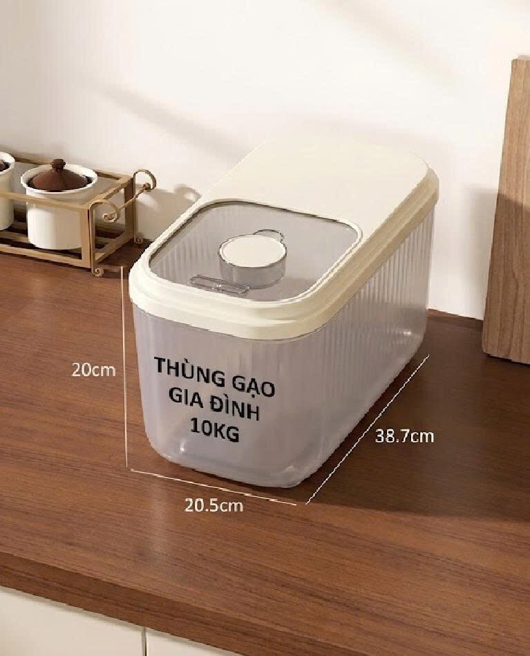 THÙNG ĐỰNG GẠO THÔNG MINH 10KG TIỆN LỢI 2 THÙNG ĐỰNG GẠO THÔNG MINH 10KG TIỆN LỢI - Ảnh 2