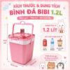 THÙNG ĐÁ VUÔNG BIBI CÓ ỐNG HÚT 1.2L 5 1 36