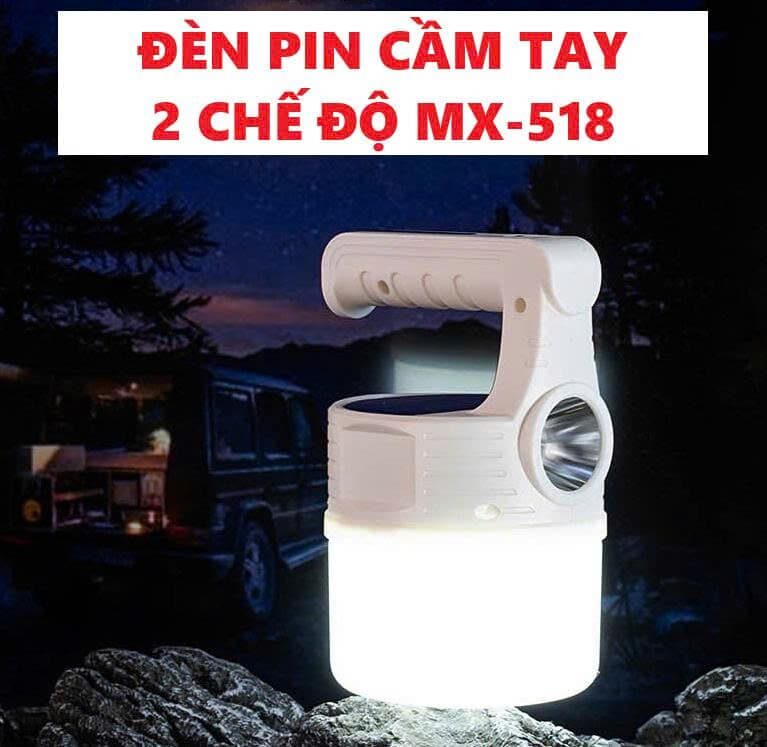 ĐÈN PIN CẦM TAY TÍCH ĐIỆN 2 CHẾ ĐỘ MX-518