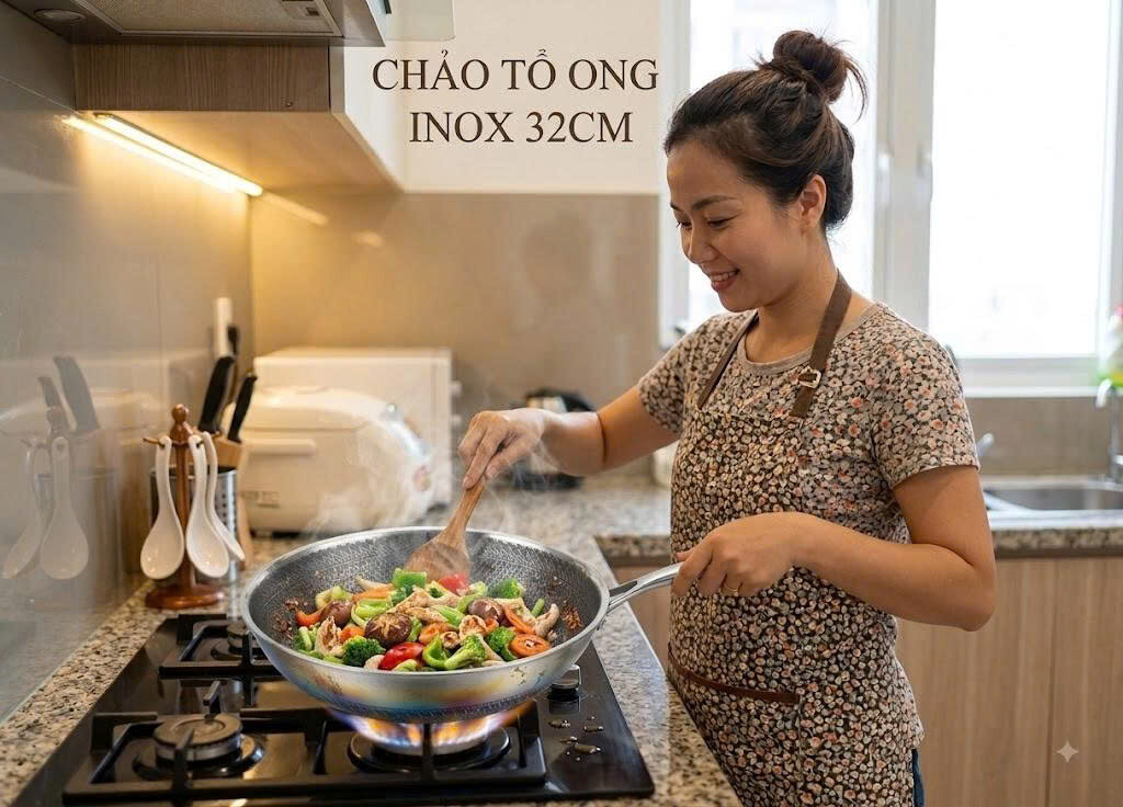 CHẢO TÔ ONG SÂU LÒNG 32CM CÁN DÀI 3 CHẢO TÔ ONG SÂU LÒNG 32CM CÁN DÀI - Ảnh 3
