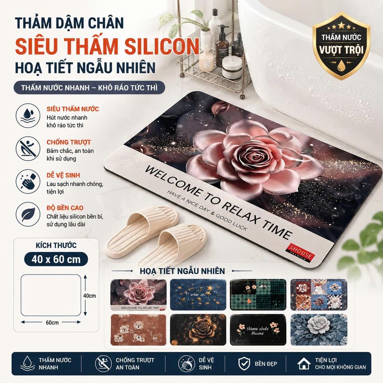 THẢM DẬM CHÂN SILICON HOẠ TIẾT HCN 1 THẢM DẬM CHÂN SILICON HOẠ TIẾT HCN