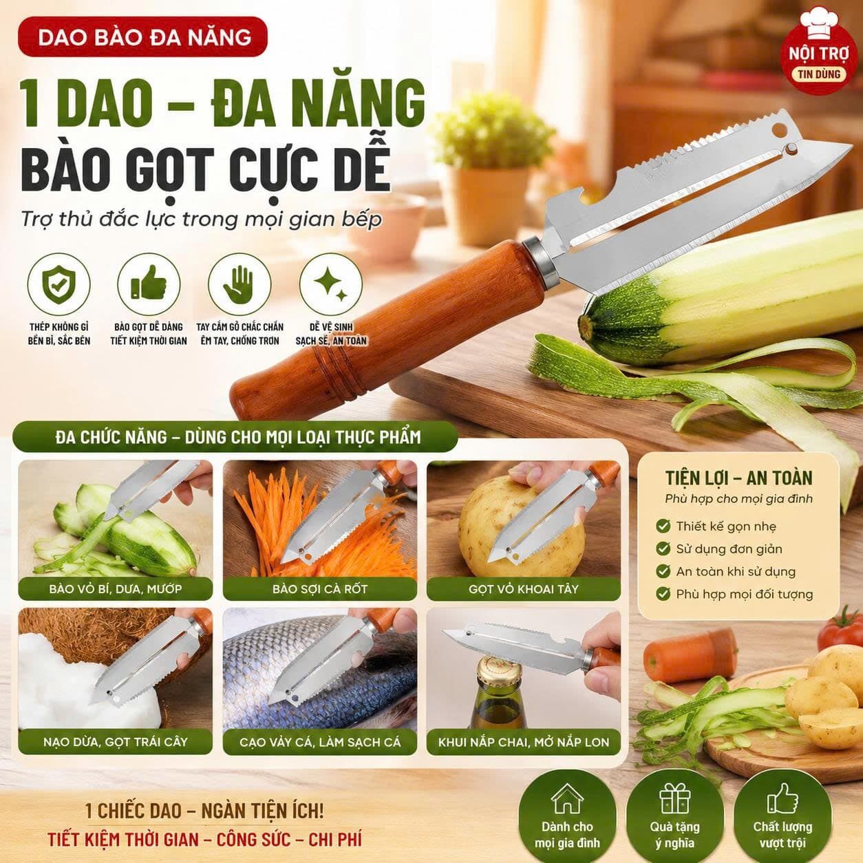 DAO BÀO CÁN GỖ 4 CHỨC NĂNG CÓ VỸ
