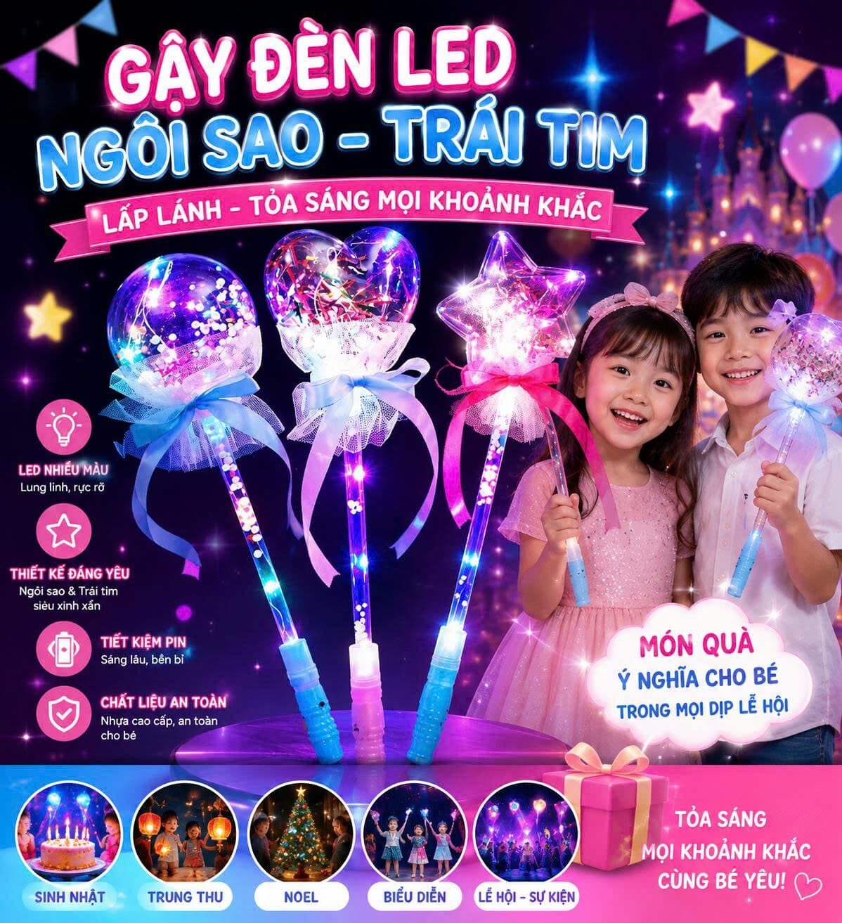GẬY ĐÈN LED NGÔI SAO