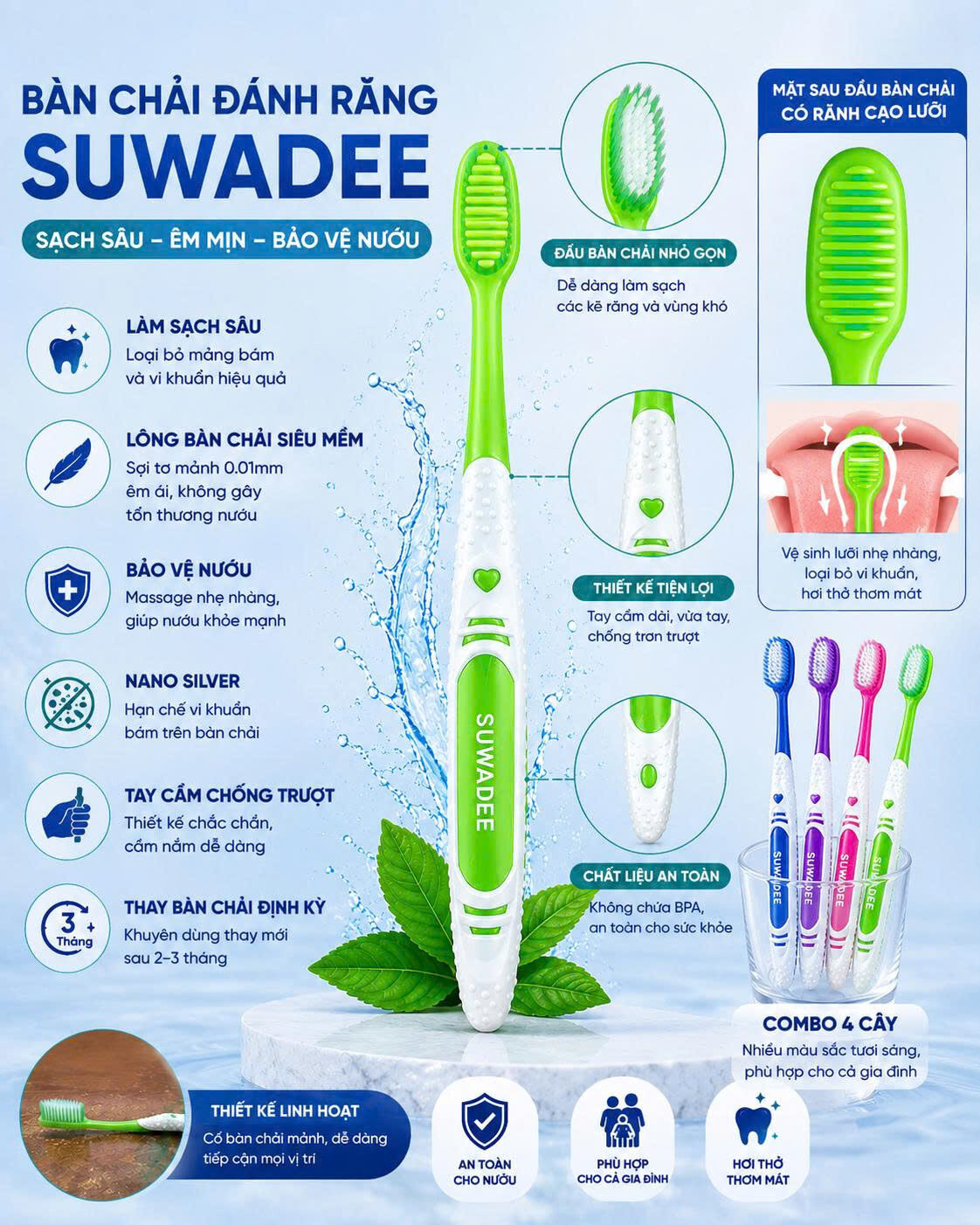 BÀN CHẢI ĐÁNH RĂNG THÁI SUWADEE 5 BÀN CHẢI ĐÁNH RĂNG THÁI SUWADEE - Ảnh 5