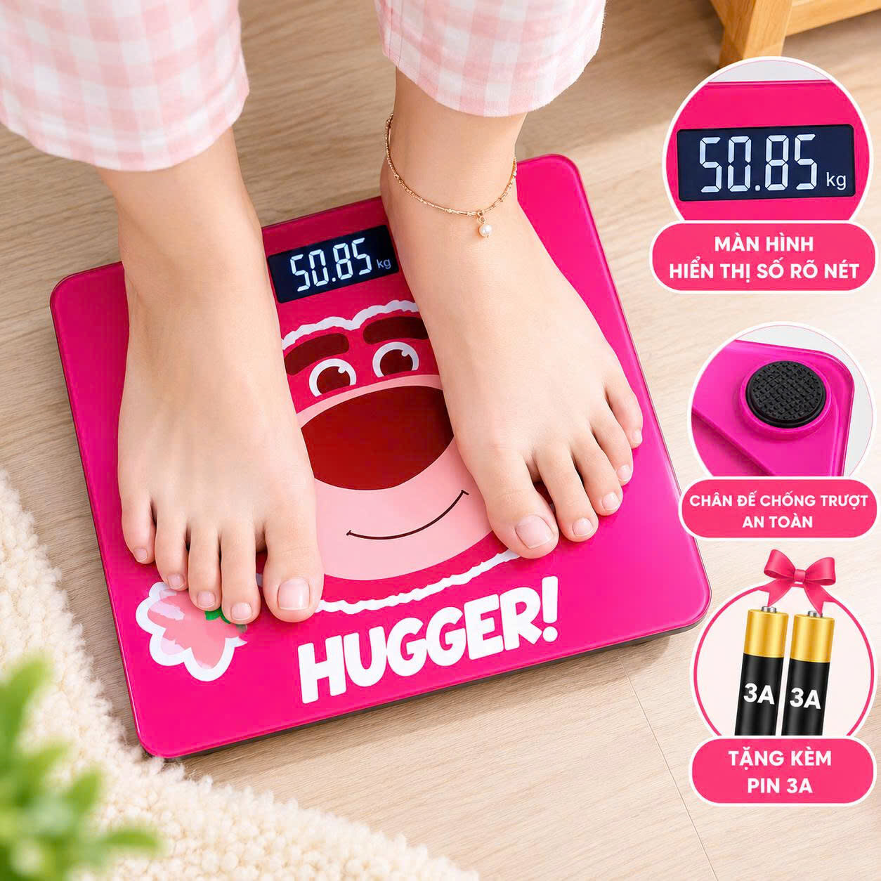 CÂN SỨC KHỎE HÌNH GẤU DÂU XINH XẮN 180KG 3 CÂN SỨC KHỎE HÌNH GẤU DÂU XINH XẮN 180KG - Ảnh 3