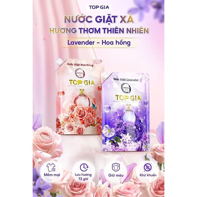NƯỚC GIẶT XẢ HƯƠNG HOA 2IN1 TOPGIA 2L