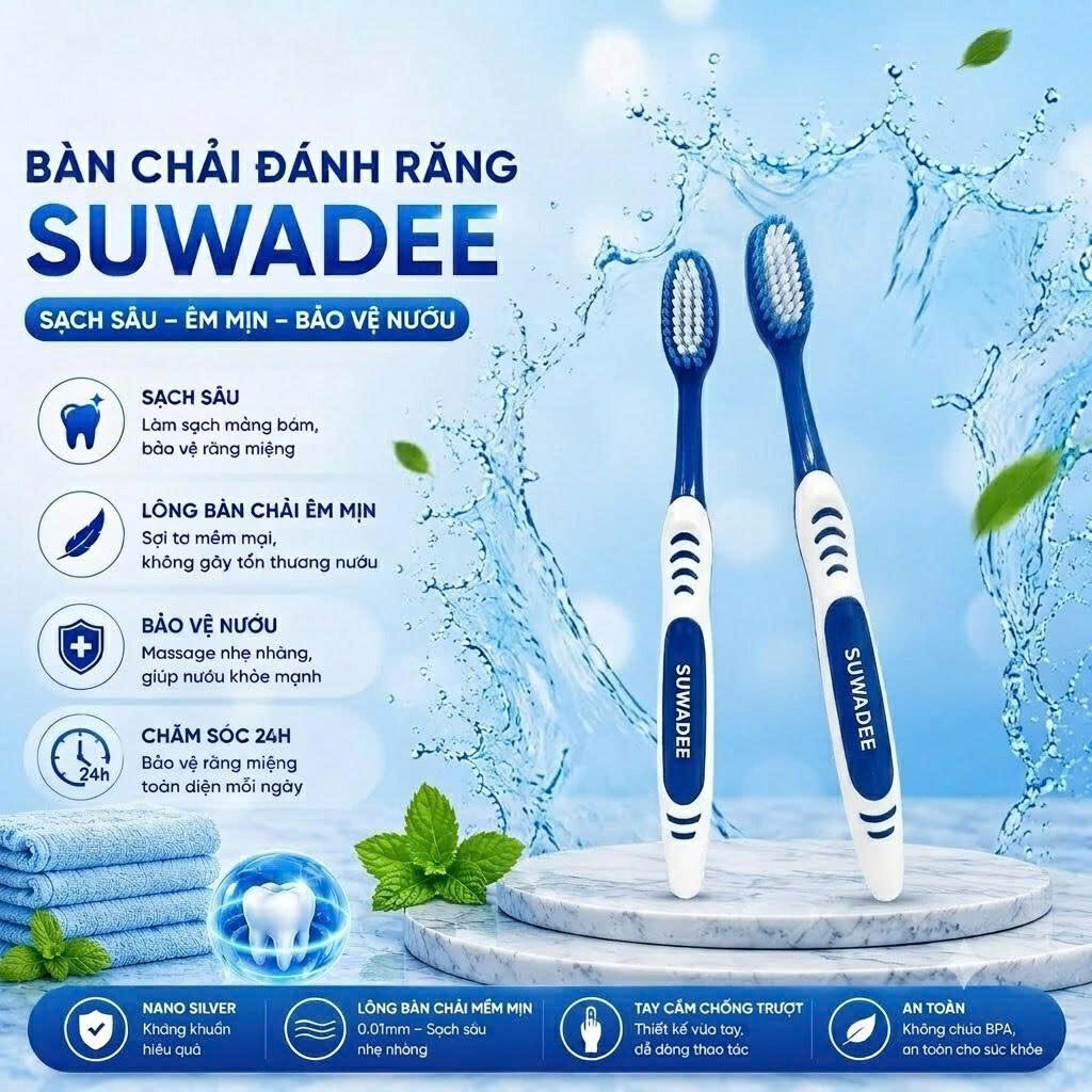 BÀN CHẢI ĐÁNH RĂNG THÁI SUWADEE 10 12 18
