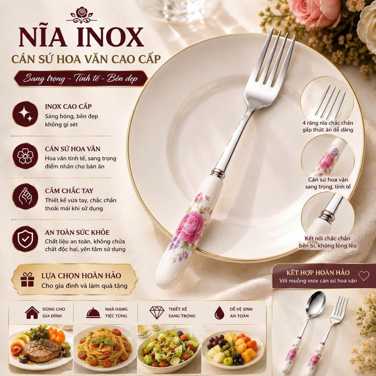 NĨA INOX CÁN SỨ HOA VĂN