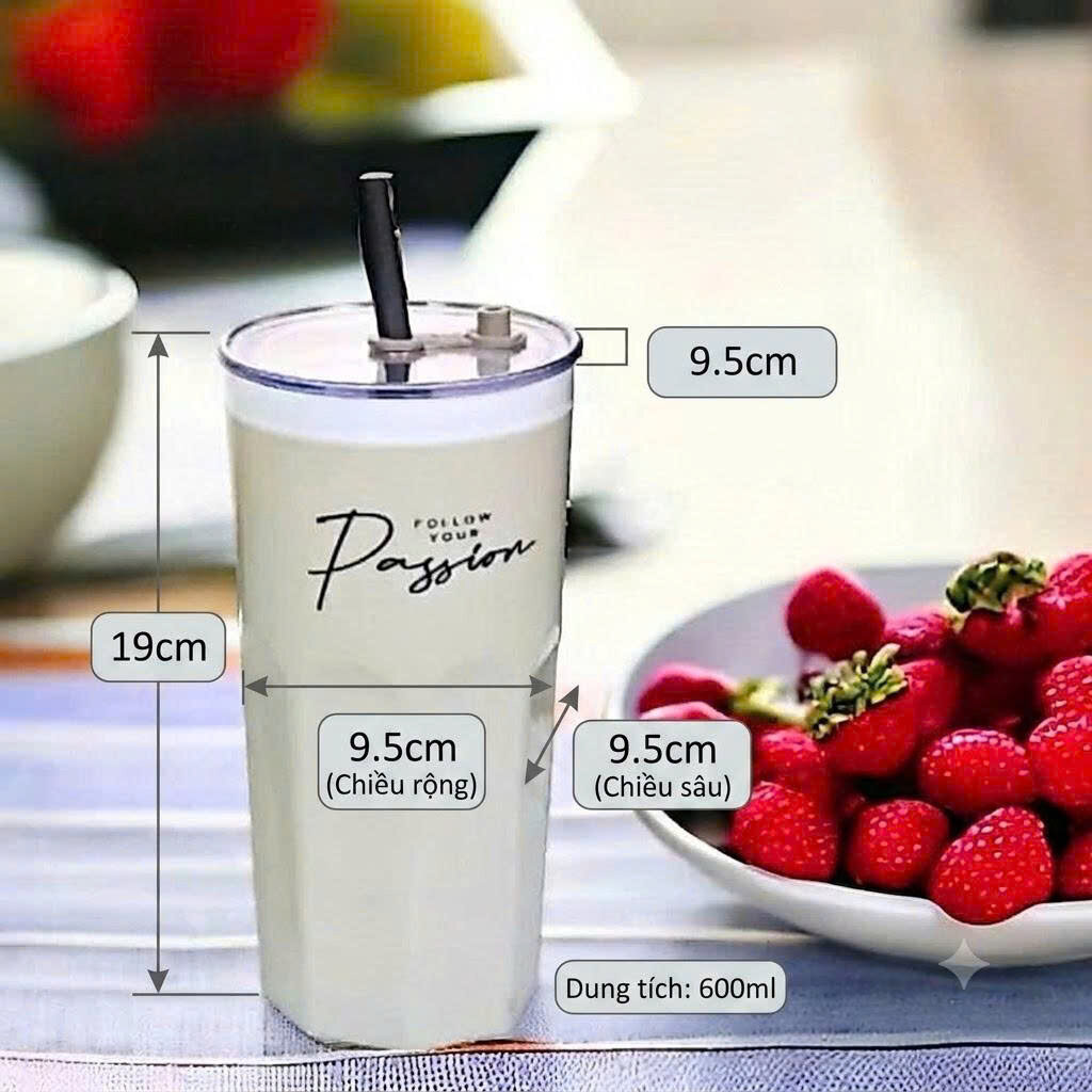 LY GIỮ NHIỆT CÓ ÔNG HÚT TLT 600ML 3 LY GIỮ NHIỆT CÓ ÔNG HÚT TLT 600ML - Ảnh 3