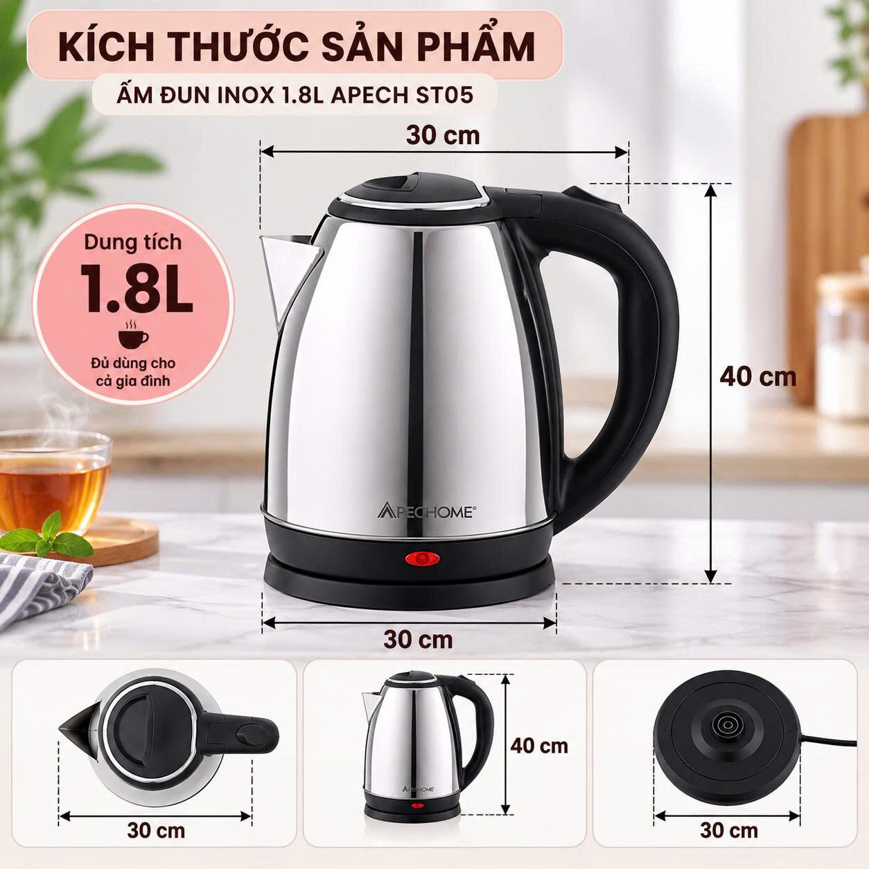 ẤM ĐUN SIÊU TỐC APECHOME ST05 1.8L 3 ẤM ĐUN SIÊU TỐC APECHOME ST05 1.8L - Ảnh 3