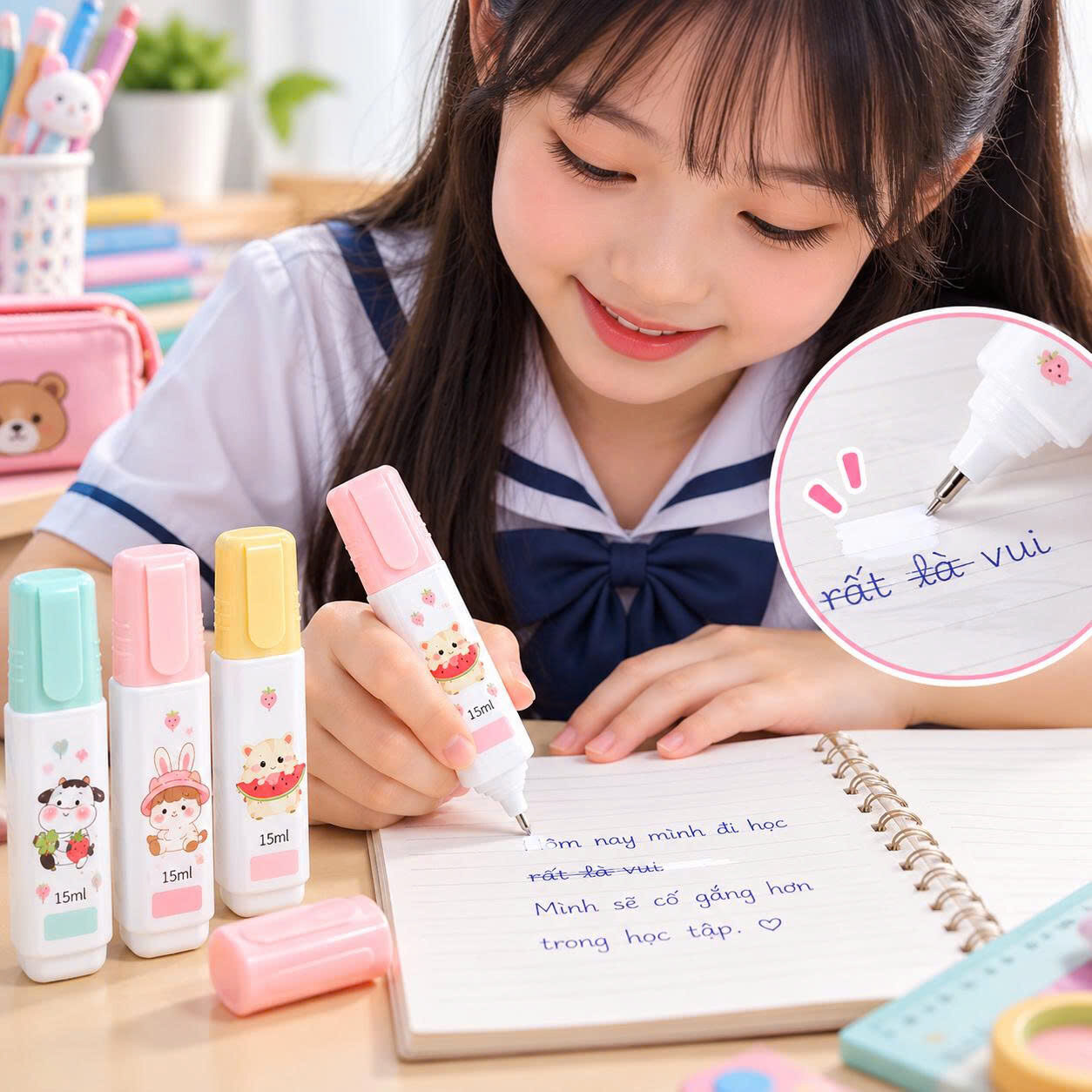 BÚT XOÁ DẠNG NƯỚC 15ML 3 BÚT XOÁ DẠNG NƯỚC 15ML - Ảnh 3
