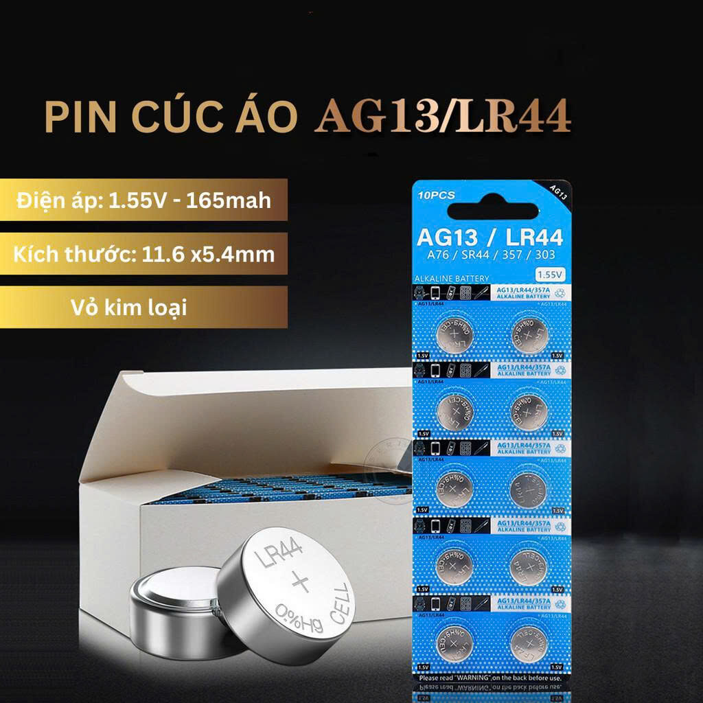 VỸ 10 VIÊN PIN CÚC ÁO AG13/ LR44