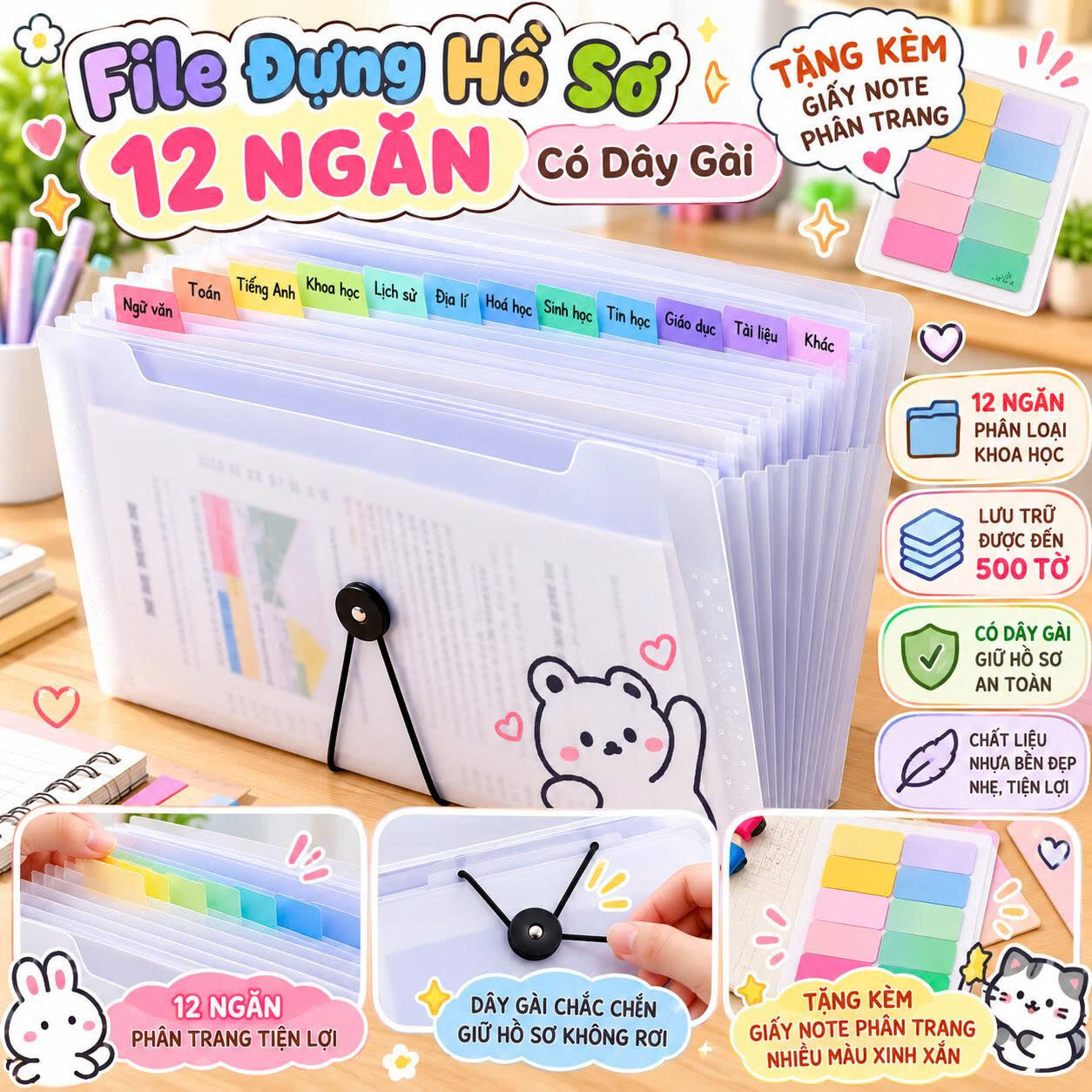 FILE ĐỰNG HÔ SƠ 12 NGĂN LỚN