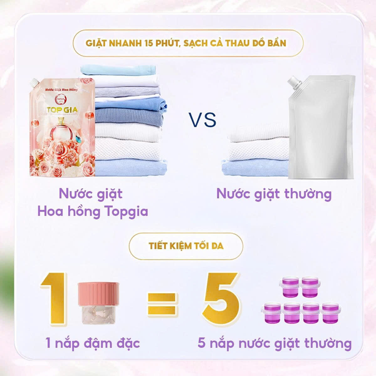 NƯỚC GIẶT XẢ HƯƠNG HOA 2IN1 TOPGIA 2L 2 NƯỚC GIẶT XẢ HƯƠNG HOA 2IN1 TOPGIA 2L - Ảnh 2