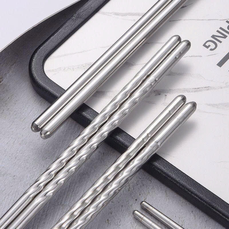 SET 5 ĐÔI ĐŨA INOX XOẮN CHOPSTICKS 4 SET 5 ĐÔI ĐŨA INOX XOẮN CHOPSTICKS - Ảnh 4