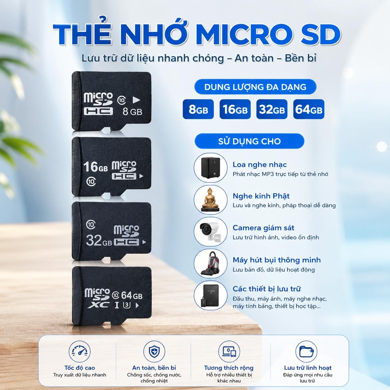 THẺ NHỚ MICRO SD TF 4G-8G-16G-32G