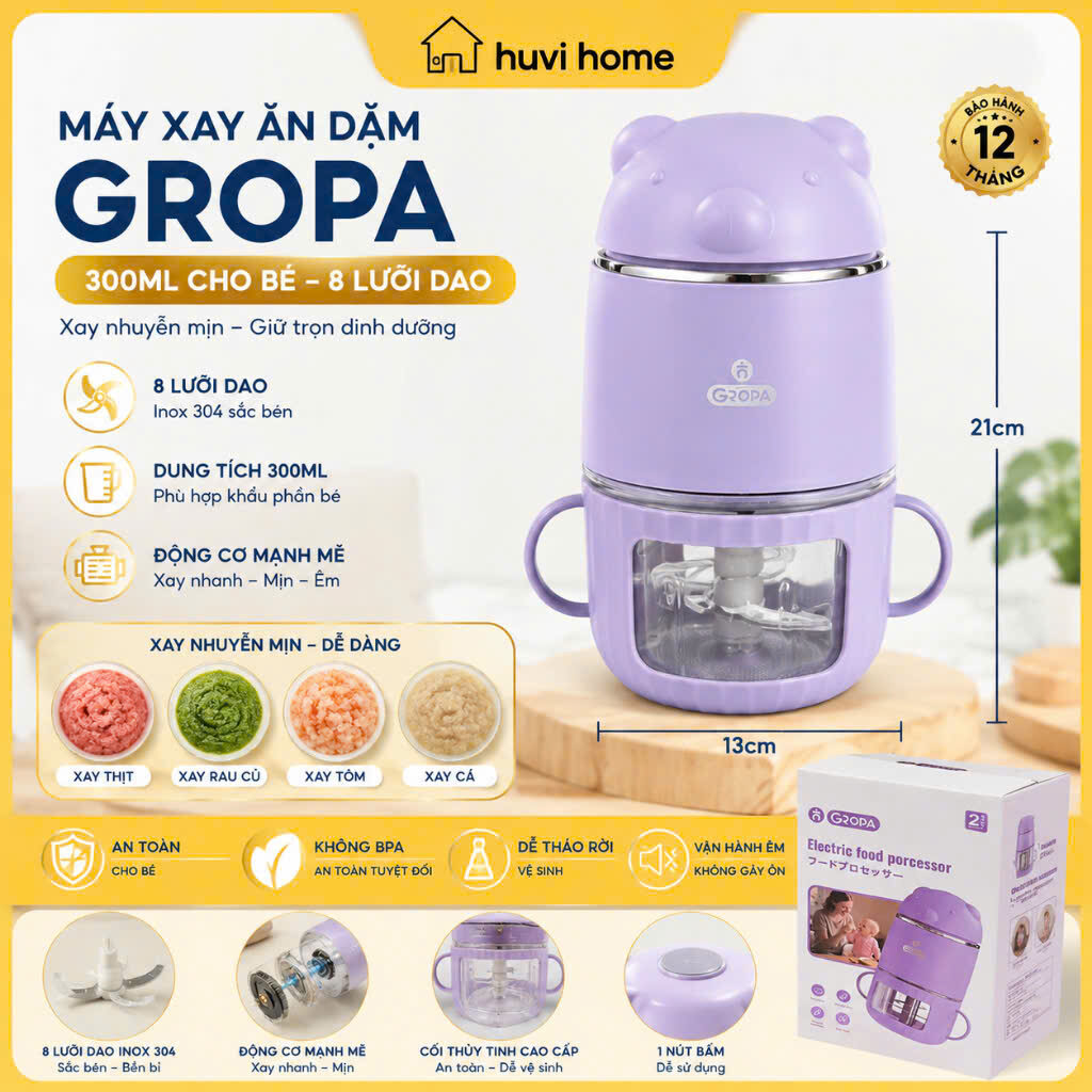 MÁY XAY ĐỒ ĂN DẶM GROPA G8-601 4 MÁY XAY ĐỒ ĂN DẶM GROPA G8-601 - Ảnh 4