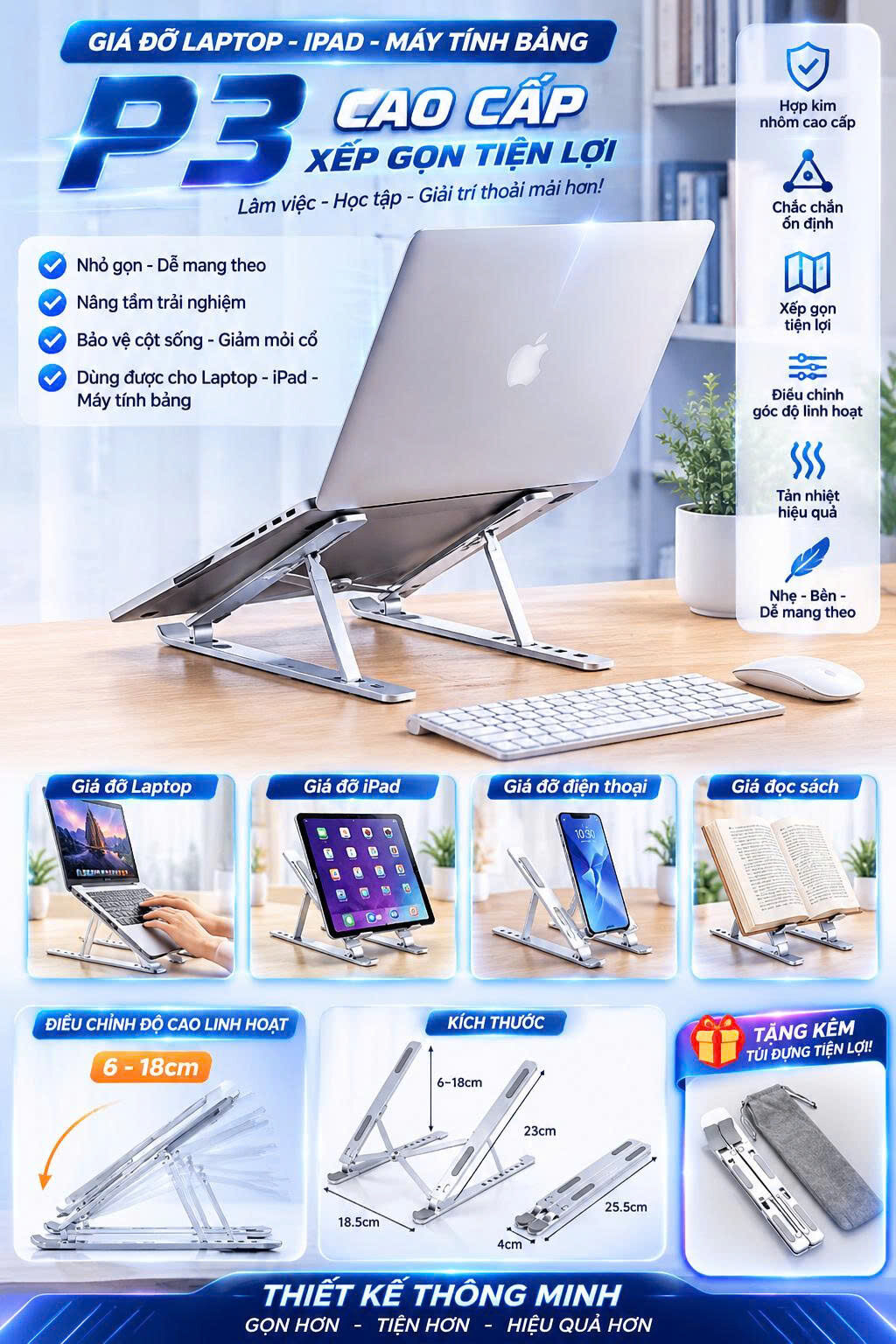 GIÁ ĐỠ TẢN NHIỆT IPAD/ MTB GẤP GỌN P3 5 GIÁ ĐỠ TẢN NHIỆT IPAD/ MTB GẤP GỌN P3 - Ảnh 5