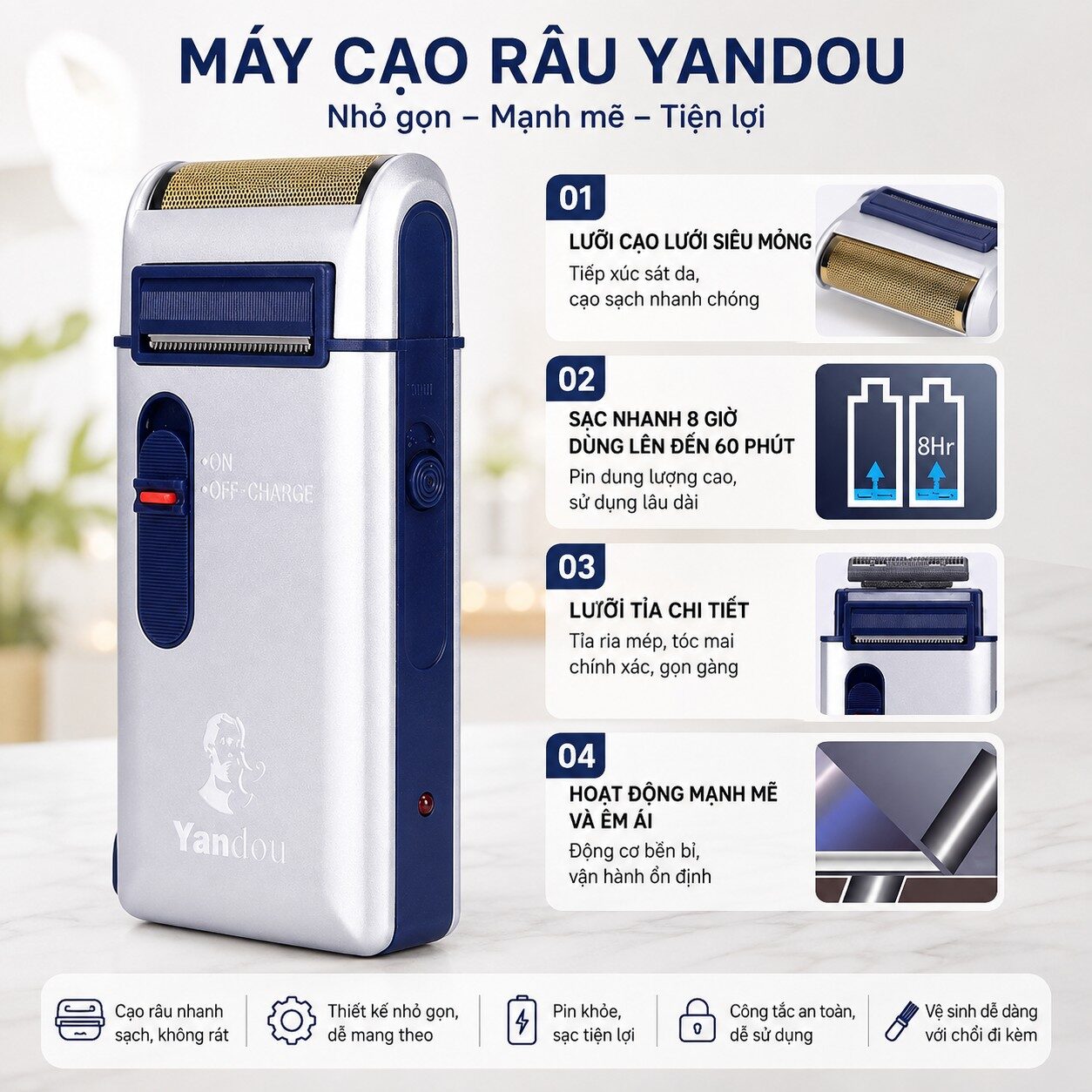MÁY CẠO RÂU YONDOU W301U