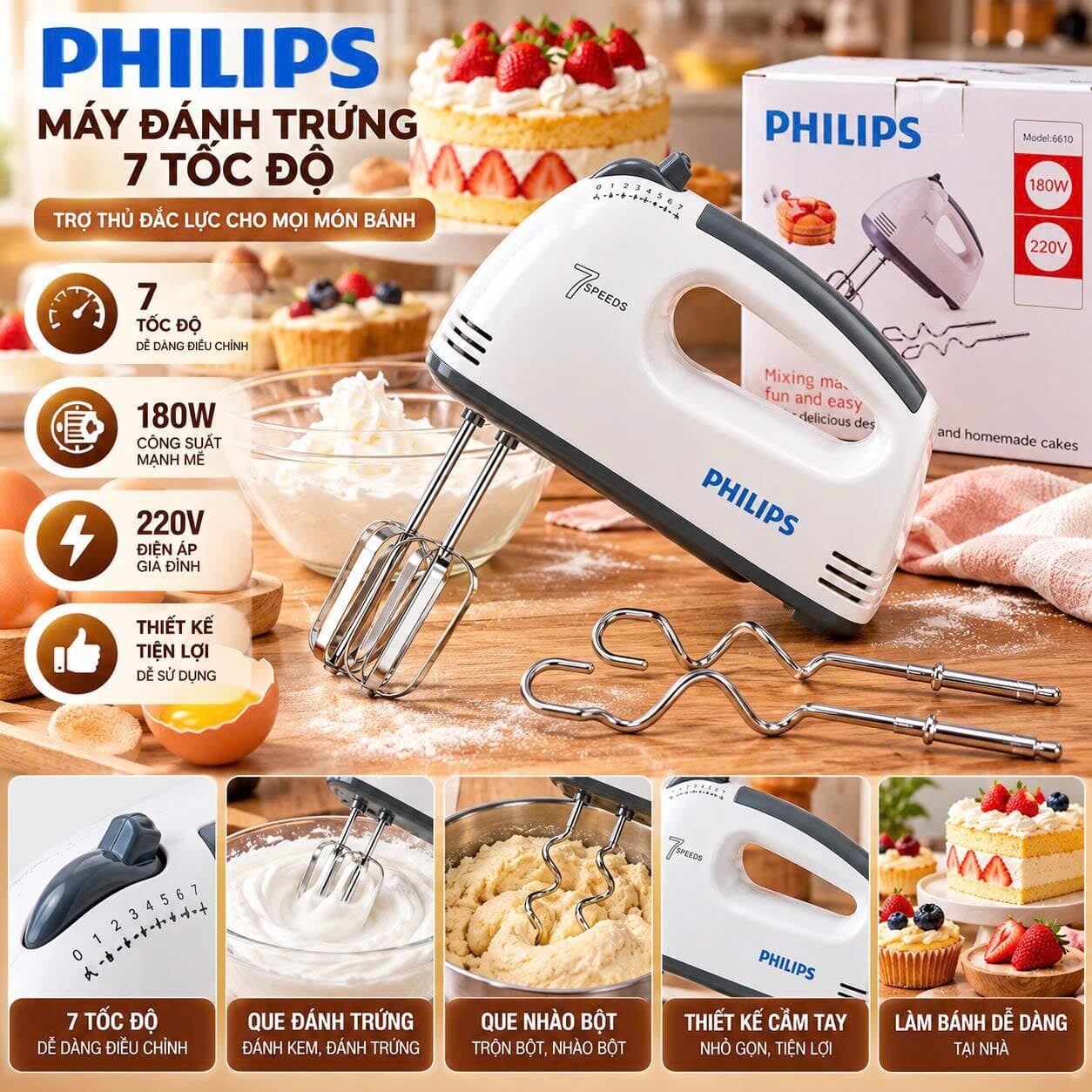 MÁY ĐÁNH TRỨNG PHILIP 6610