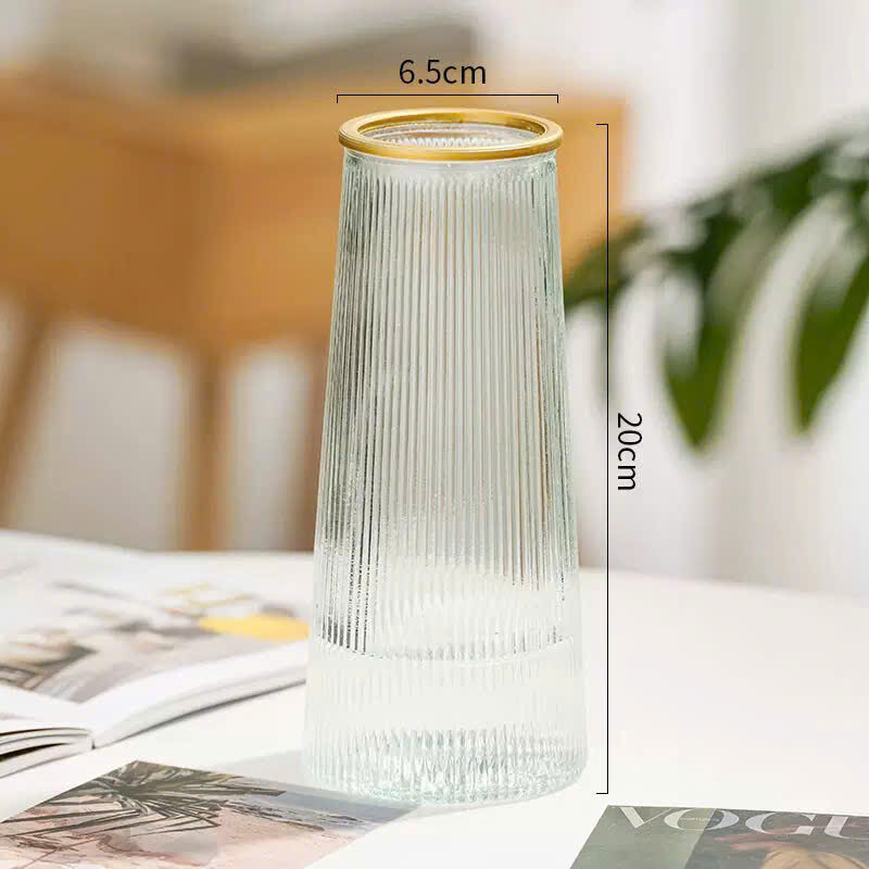 BÌNH HOA THUỶ TINH KẺ SỌC VIỀN VÀNG 2 BÌNH HOA THUỶ TINH KẺ SỌC VIỀN VÀNG - Ảnh 2