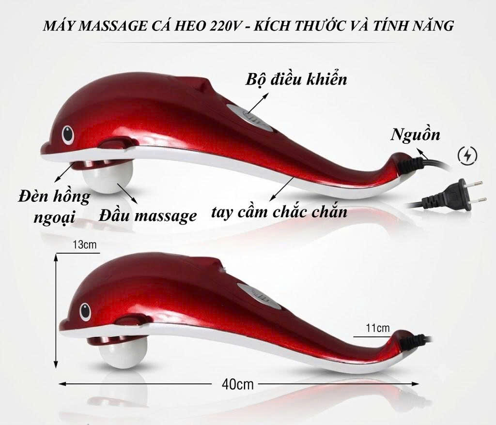MÁY MASSAGE CẦM TAY HÌNH CÁ HEO 4 MÁY MASSAGE CẦM TAY HÌNH CÁ HEO - Ảnh 4