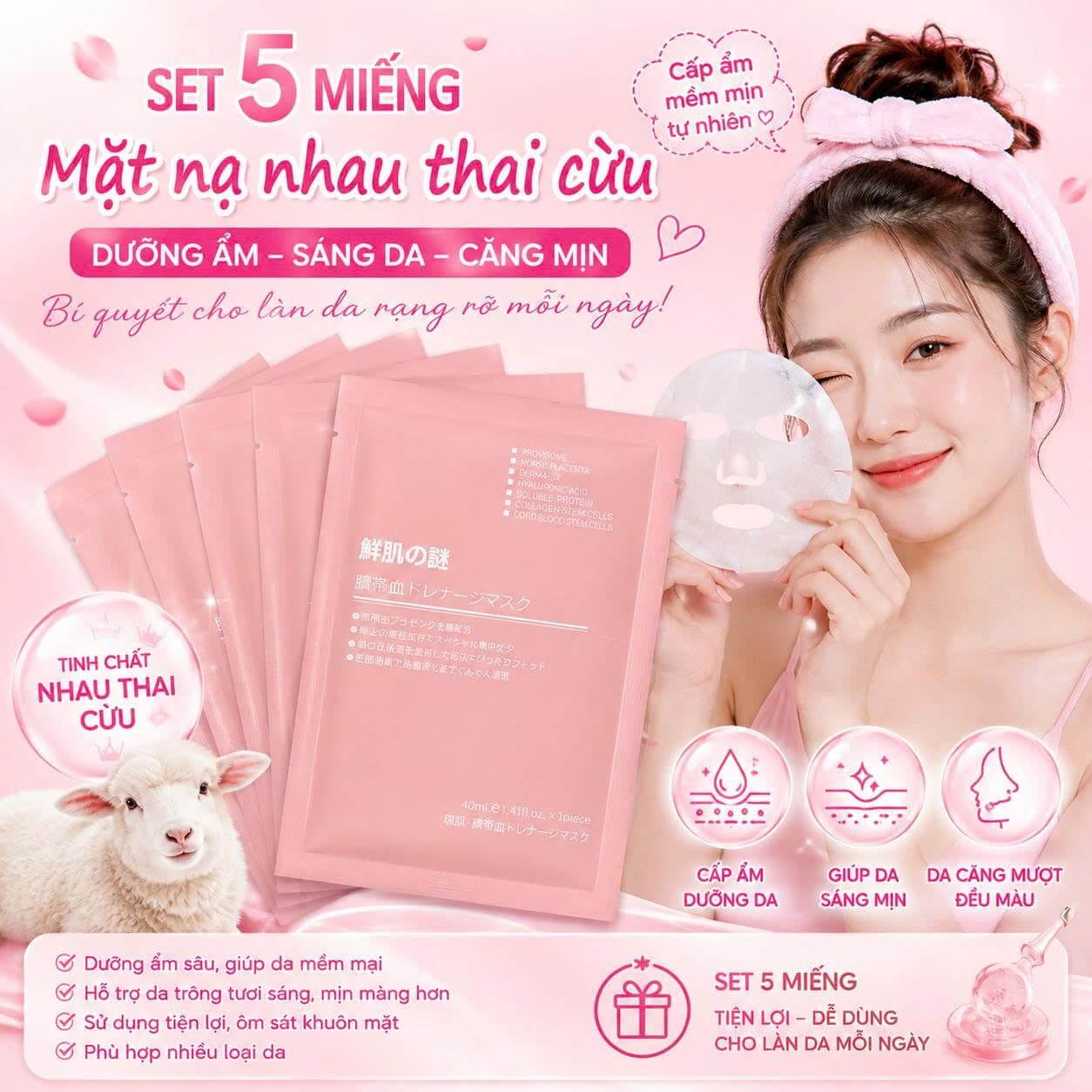 SET 5 MIẾNG MẶT NẠ NHAU THAI CỪU